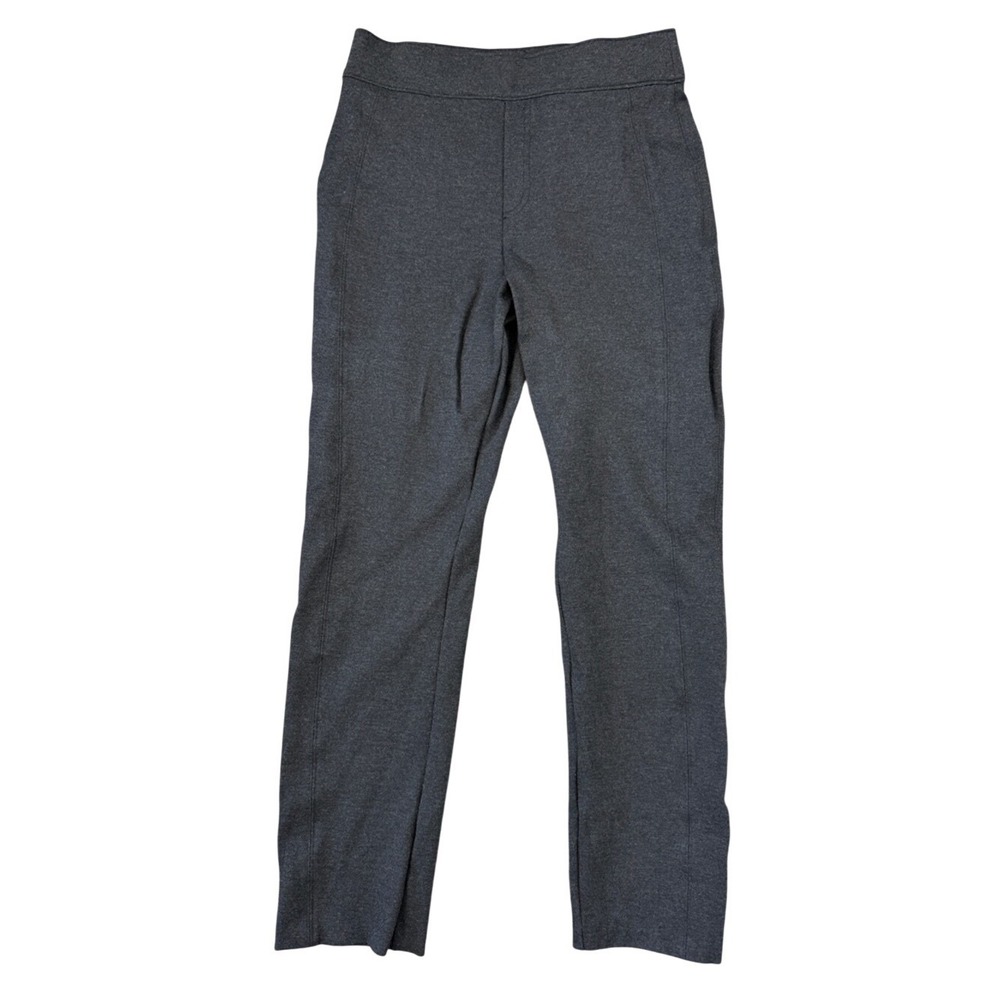 SPANX Ponte Slim Straight Pull-On Pants Medium Charcoal Gray Stretch Work
